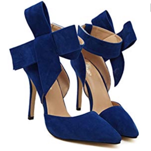 ‘SOMETHING BLUE’ Bow Detail Stilettos - Picture 4 of 6
